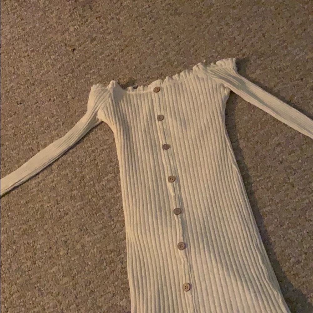 cream colored dress